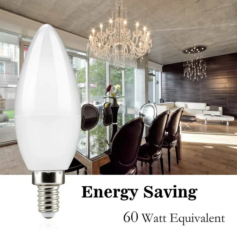 Светодиодные лампы-свечи E14 E27, 10 шт./лот, 220 В переменного тока, светодиодная люстра 3 Вт, 6 Вт, 7 Вт, 9 Вт, декоративная лампа для спальни, энергос...