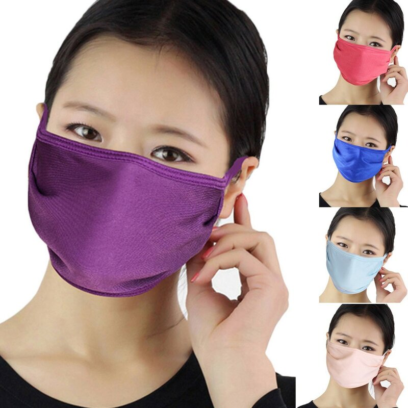Masker Wajah katun dapat dipakai ulang untuk wanita, masker pelindung pribadi warna polos sederhana tren baru musim panas 2024, masker nyaman tidak berbau