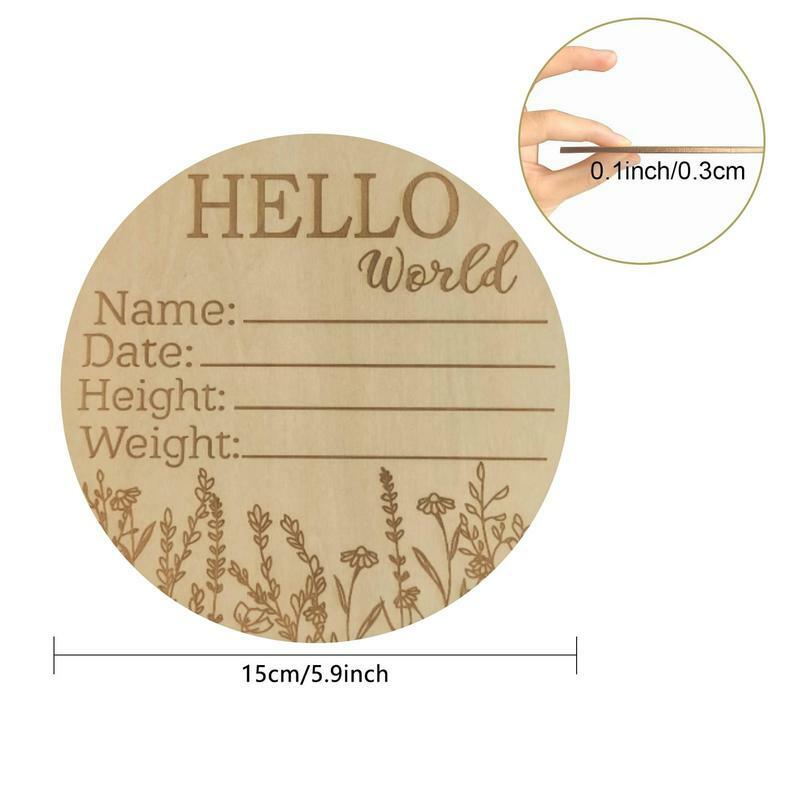 Cartel de nacimiento grabado para recién nacido, tarjeta de madera de bienvenida, regalo de escenario para bebé