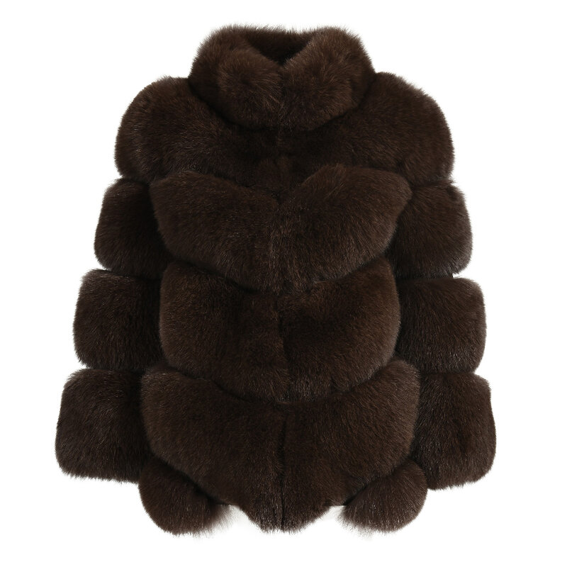 Jaxmony-女性のための本物のキツネの毛皮のコート,秋と冬の新しいスタイル,無地の袖,自然な毛皮のジャケット,2022