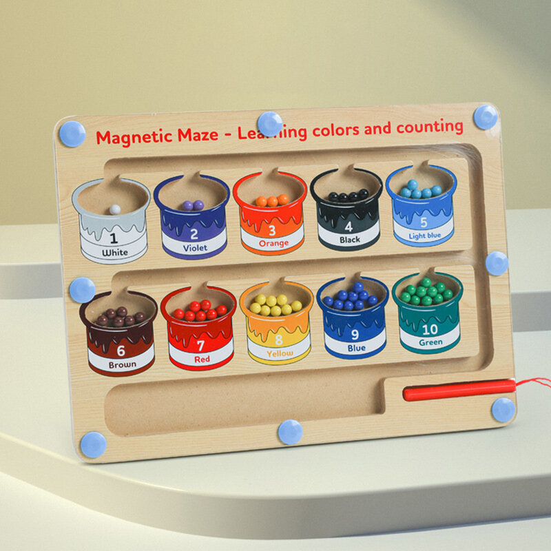 Colorido Magnetic Board Game for Kids, Madeira Contando, Matching, Fácil Grasping, Educação, Melhor Presente