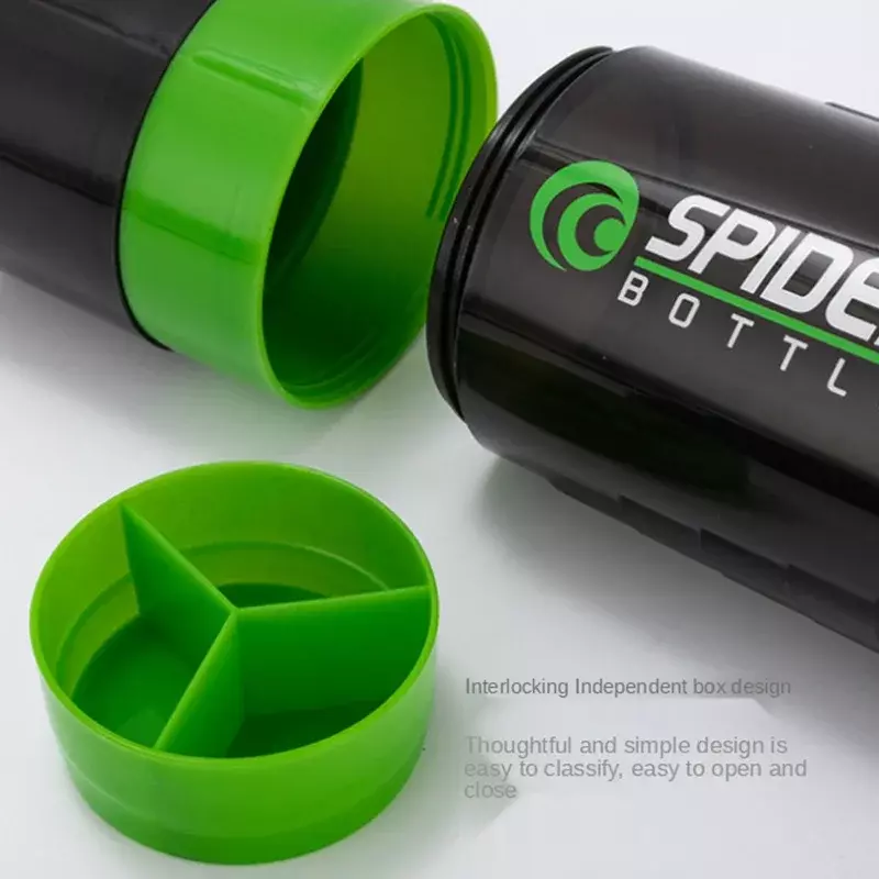 3 Lagen Shaker Proteïne Fles Poeder Schud Cup Grote Capaciteit Waterfles Plastic Mengbeker Body-Building Oefenfles