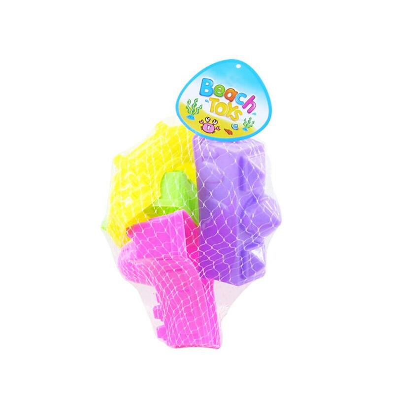 ชุดของเล่นแม่พิมพ์ทรายชายหาดสำหรับเด็กหญิงเด็กชาย4ชิ้นสำหรับเป็นของขวัญสำหรับเด็ก (สุ่มสี)