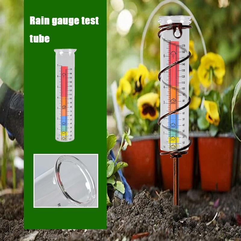 Multifunctionele Bicolor Glazen Regenmeter Mooie Reageerbuis Bloemen Planten Voor Tuin Tuindek Gazon Landscilinder I3b0
