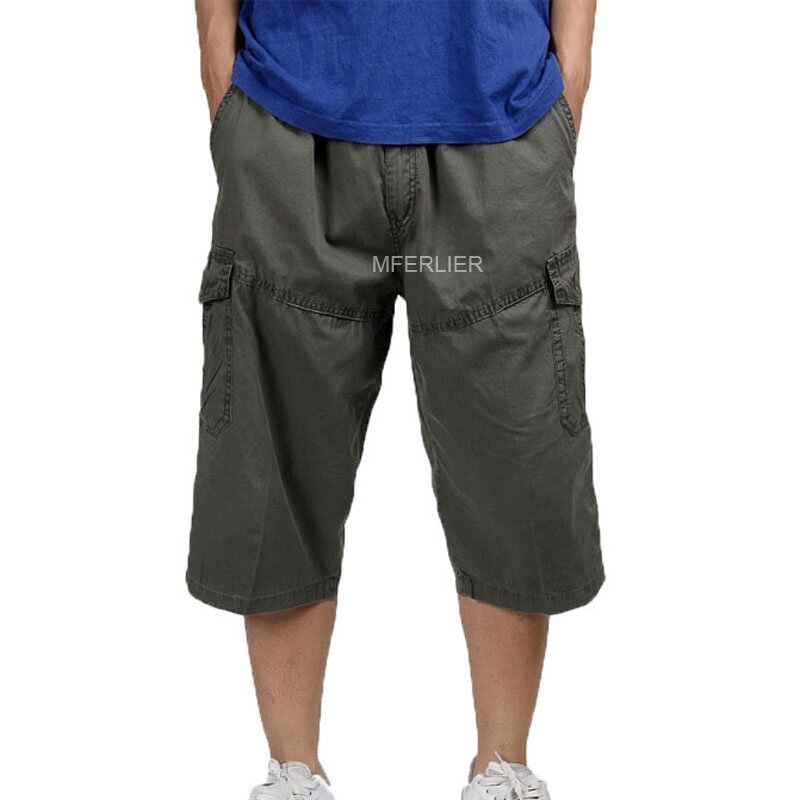 MFERLIER pantalones cortos holgados de verano para hombre, pantalones cortos informales largos de XL-6XL para hombre, 4 colores para peso inferior a 150kg