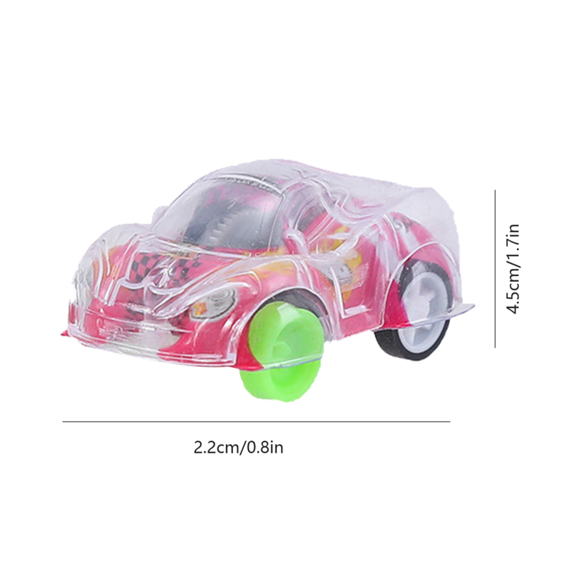 CamSolomon-Voiture arrière à nervures colorées pour enfants, modèle de voiture transparent, jouets aléatoires, cadeau pour enfants, document aléatoire, 1PC