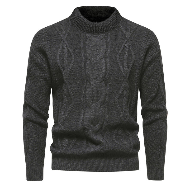 Sweter hangat modis untuk pria, sweter musim gugur musim dingin modis