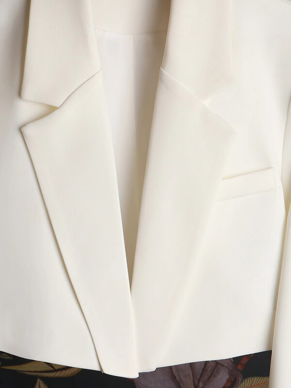 LANMREM-Blazer curto feminino com mangas, gola entalhada, cor sólida, moda senhora do escritório, casaco chique, outono, novo, 2DA5511, 2024