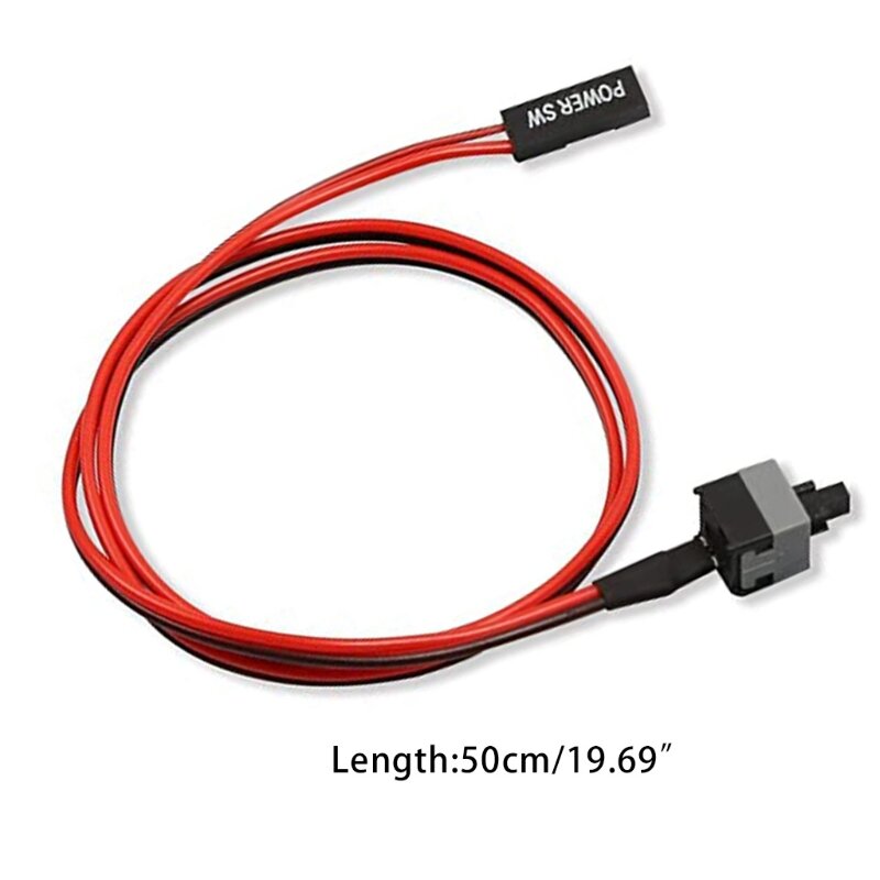 2 шт., 2-контактный кабель питания для ПК, кнопка включения/выключения, провод для переключателя компьютера, 50 см, D5QC