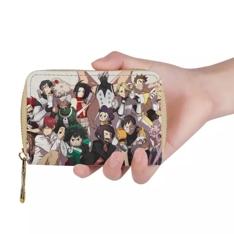 Anime My Hero Academia Print Leather Name Card Credit Holder Wallet Business Card Package Case Lady Bag Paquete De Tarjetas