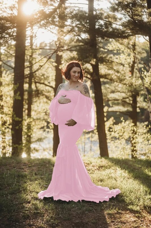 Schwangere Frauen Hochzeit Fotografie Requisiten schulter lose schwangere Frauen zu Maxi kleid kleiden die Baby party