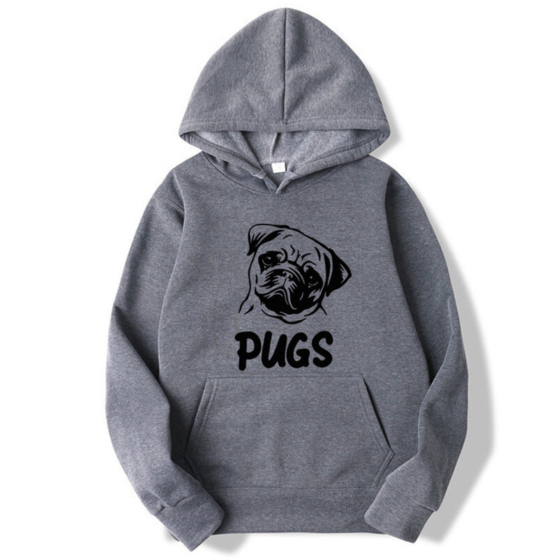 Funny Pug Animal Men's Hoodie Men's and Women's Fashion Simple Long sleeved Pullover Street Trend Harajuku Large Y2k Sweatshirt