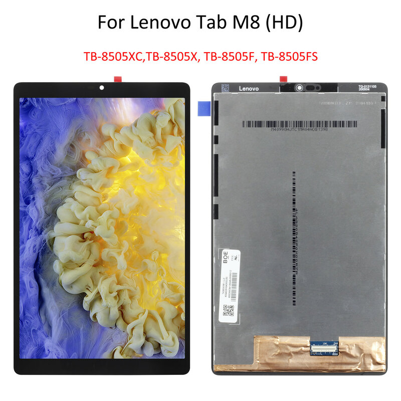 Новый 8-дюймовый ЖК-дисплей для Lenovo Tab M8 (HD) PRC с зеркальным фотографическим интерфейсом, Φ, TB-8505 и дигитайзер сенсорного экрана
