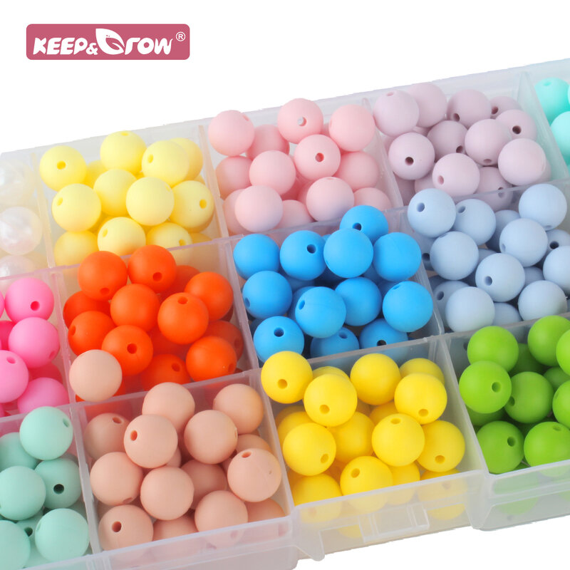 20Pcs 15MM Baby Round silicone Beads DIY Colorful Teething Pacifier Chain Bracelet BPA Free Silicone Beads Newborn Care Toys