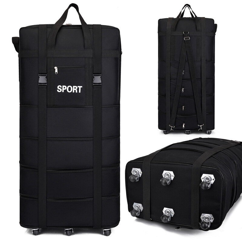 Airline Checked Bag Oxford Large Capacity Travel Universal Wheel Foldable Luggage Moving Storage Rolling Packing Cubes