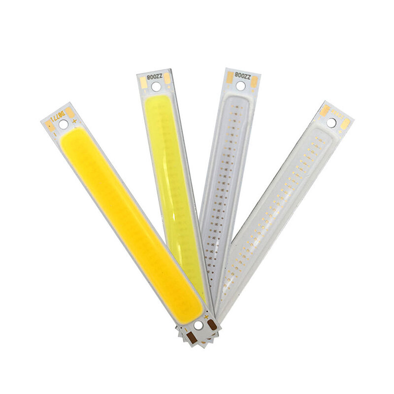 LED COB Strip Lights para DIY, fonte de iluminação alimentado por bateria, lâmpada de trabalho de bicicleta, branco, azul, vermelho, 3V DC, 60x8mm, 1.5W, 3W, 1Pc
