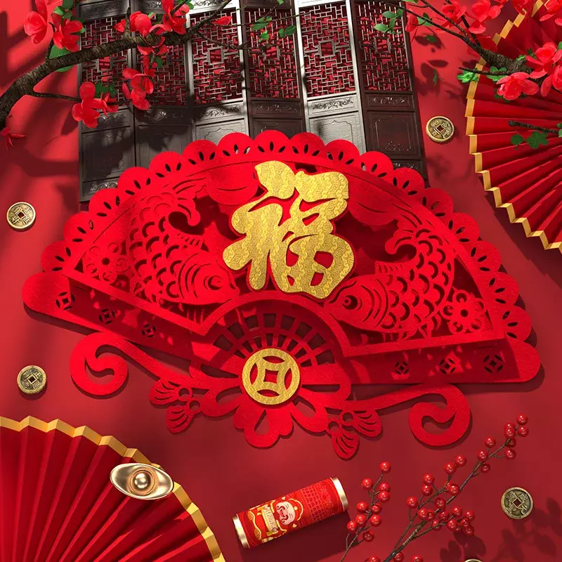 Stok Deur God Coupletten Bij De Poort Van Het Chinese Nieuwjaar
