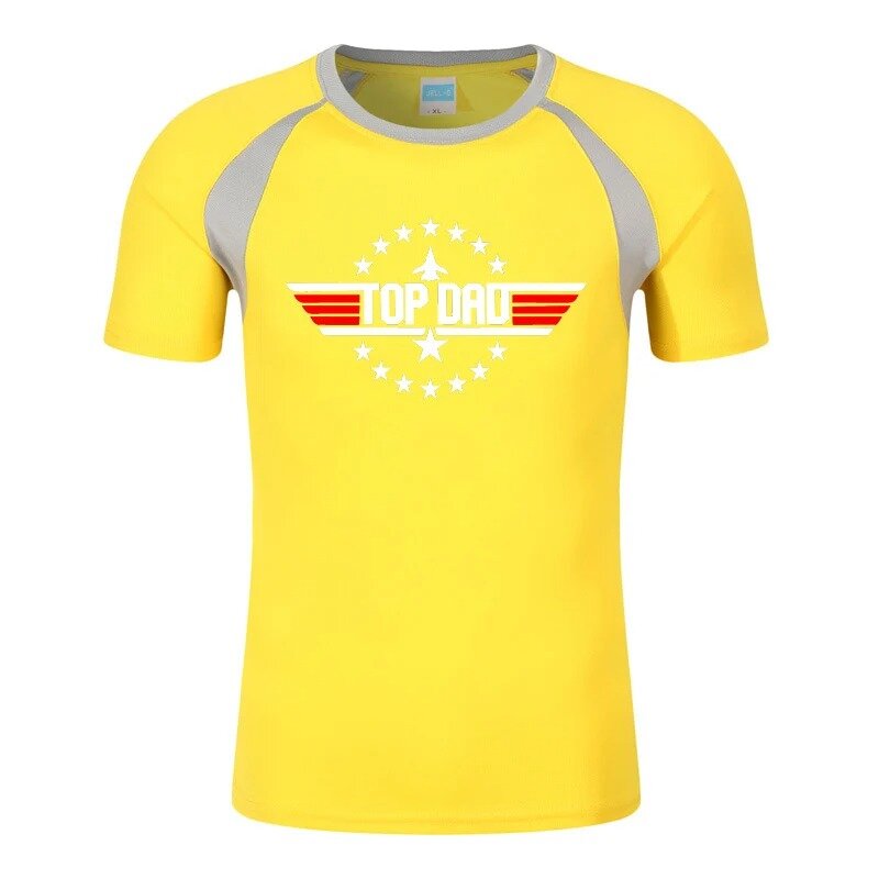 Camiseta masculina de manga curta estampada de verão, Top DAD Top, filme Top Gun, gola redonda, roupa confortável e respirável, novo, 8 cores, 2024