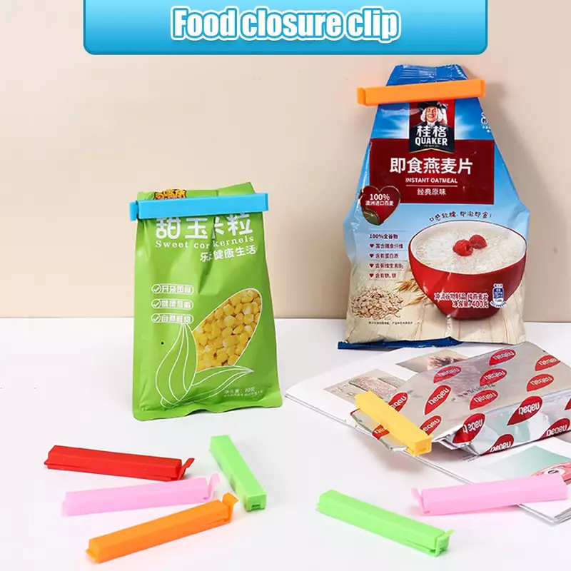 Clips de plástico para sellado de bolsas de comida, herramienta selladora portátil de 10 piezas para almacenamiento de alimentos, para el hogar