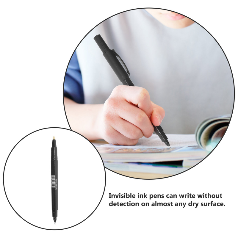 Bolígrafo de tinta Invisible portátil de doble punta, marcador permanente UV, marcador secreto con luz