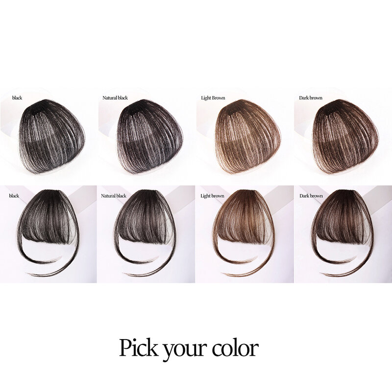 4 packs of 4 colors Synthetic Air Bangs Heat Resistant Hairpieces Hair Women Natural Short Black Brown Bangs Hair Clips