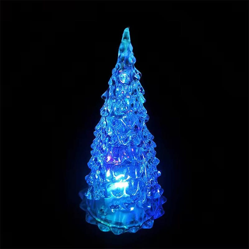 Colorful Acrylic LED Christmas Tree Night Light Holiday Party Decoration 2022 New Year Children Desktop Christmas Tree