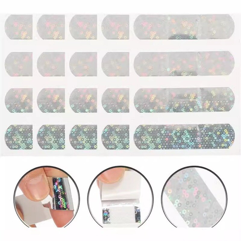 50pcs/set Laser Color Band Aid Star Strip Shape Plaster Holographic Color Patch for Wound Dressing Fashion Adhesive Bandages