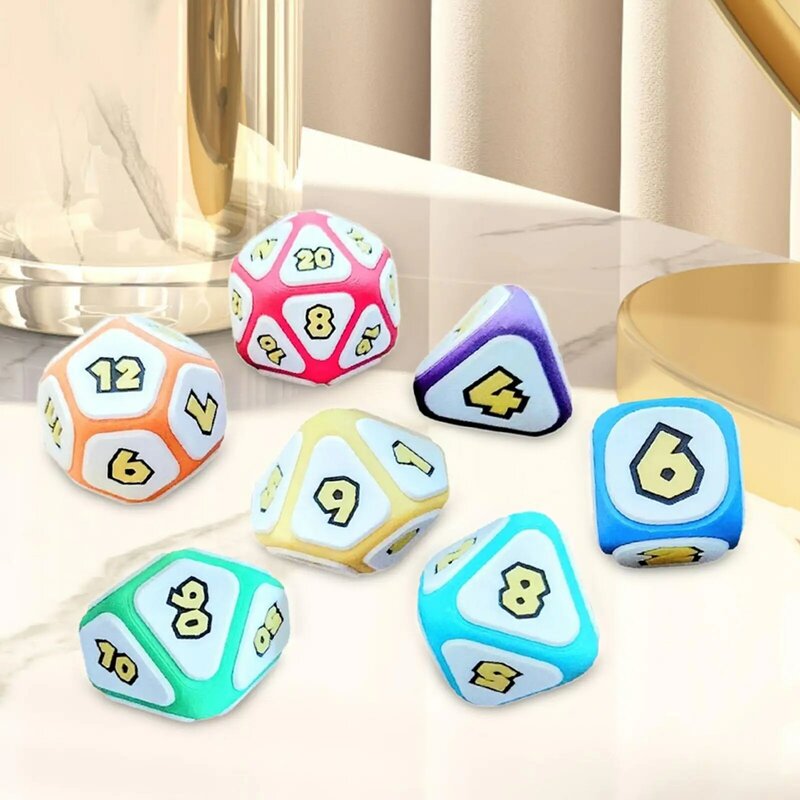7x D4 D8 D10 D12 D20 RPG Role Playing Entertainment Toys Card Games Table Games PVC Dices Multi Sided Dices Polyhedral Dices Set