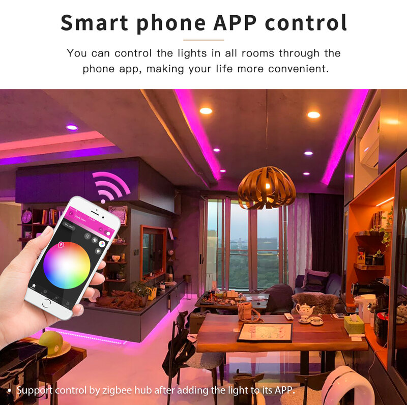 Zigbee-tira de luces LED inteligente, Control remoto inalámbrico, 12V de CC, RGB, compatible con Tuya Smartthings, Zigbee2mqtt, Echo, Google Home