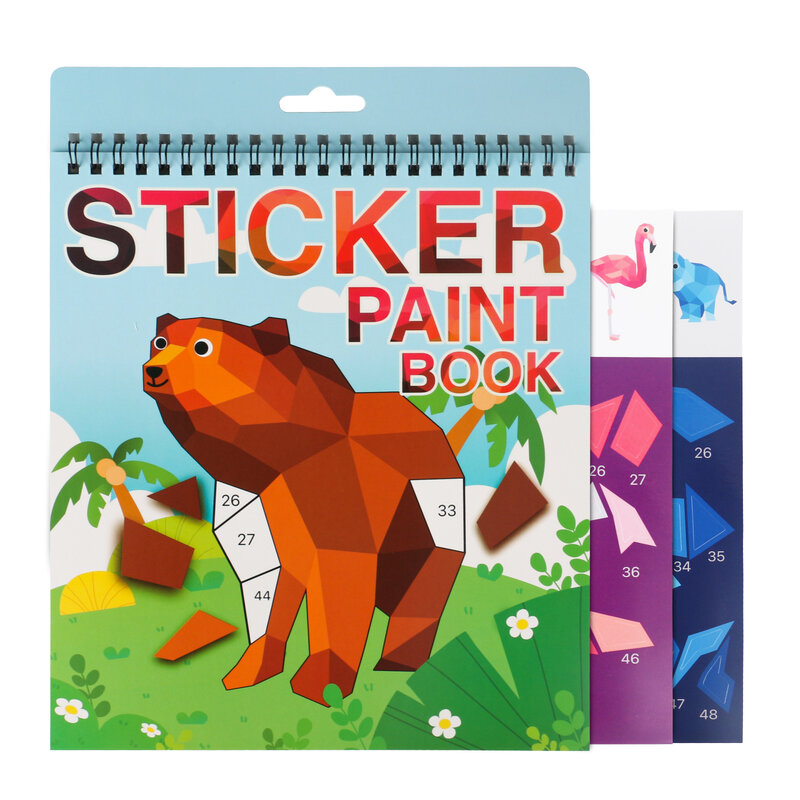 1 buah stiker buku kerajinan untuk anak-anak usia 4-8, stiker berdasarkan nomor untuk permainan otak, hadiah, mainan perjalanan