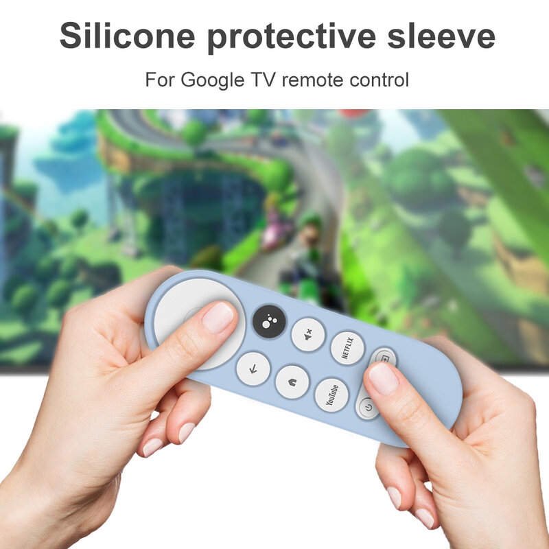Soft Silicone Case for 2020 Google Chromecast 4k Snow Remote Protective Cover Shell Non-slip for Chromecast Smart TV Remote