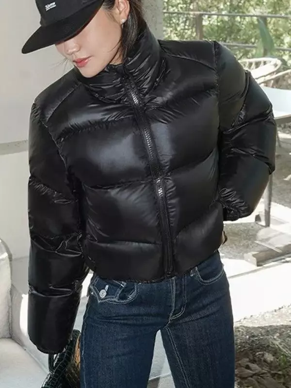 Piumini in cotone giacche donna Vintage corte parka donna autunno inverno caldo imbottitura giacca donna Casual moda colletto alla coreana cappotto