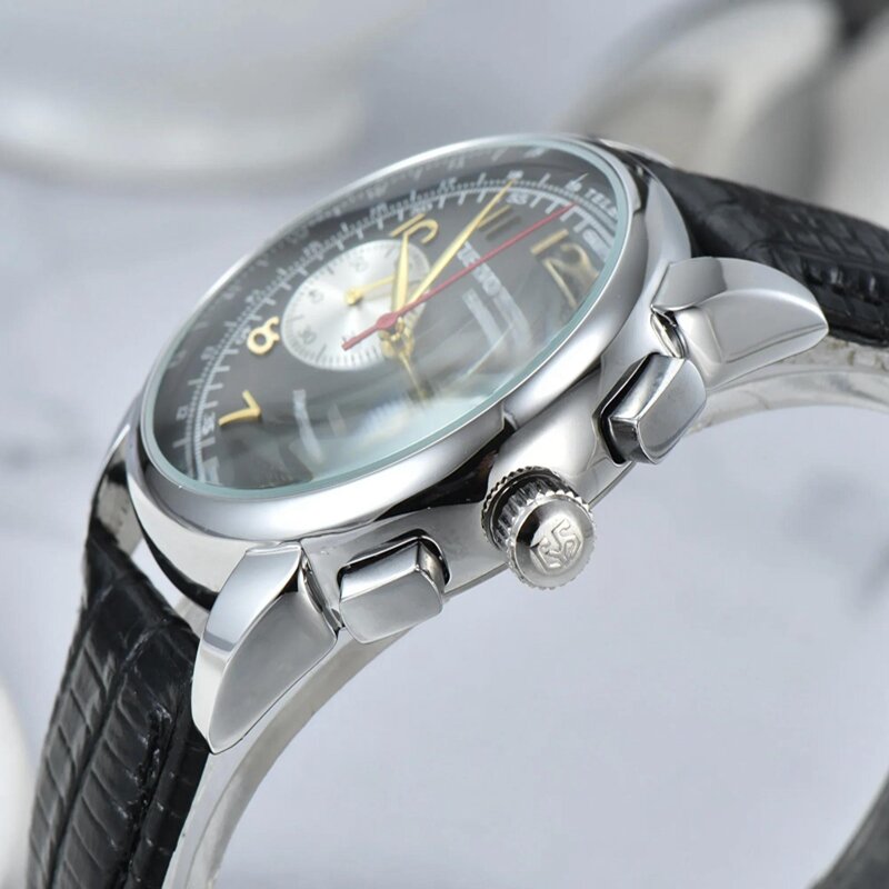 Kurvo-CYS série luxo quartzo relógio para homens, negócio, designer, Double Eye, multifuncional, data, alta qualidade