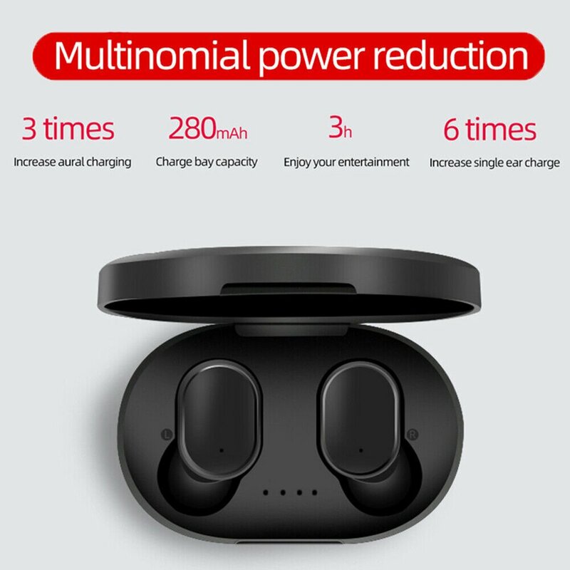 Airdots Intelligent Noise Reduction Headset Wireless BT 5.0 Earphone Headphone Stereo Earbuds With Charging Base In-Ear Earbuds