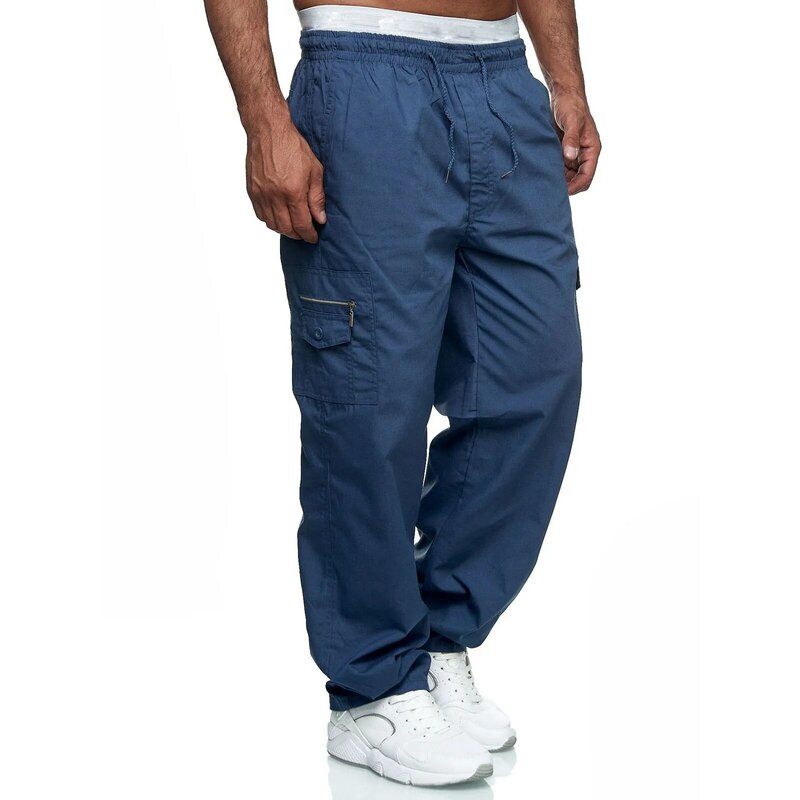 Pantalones bombachos con múltiples bolsillos para hombre, ropa de calle informal, estilo Hip Hop, a la moda, Harajuku
