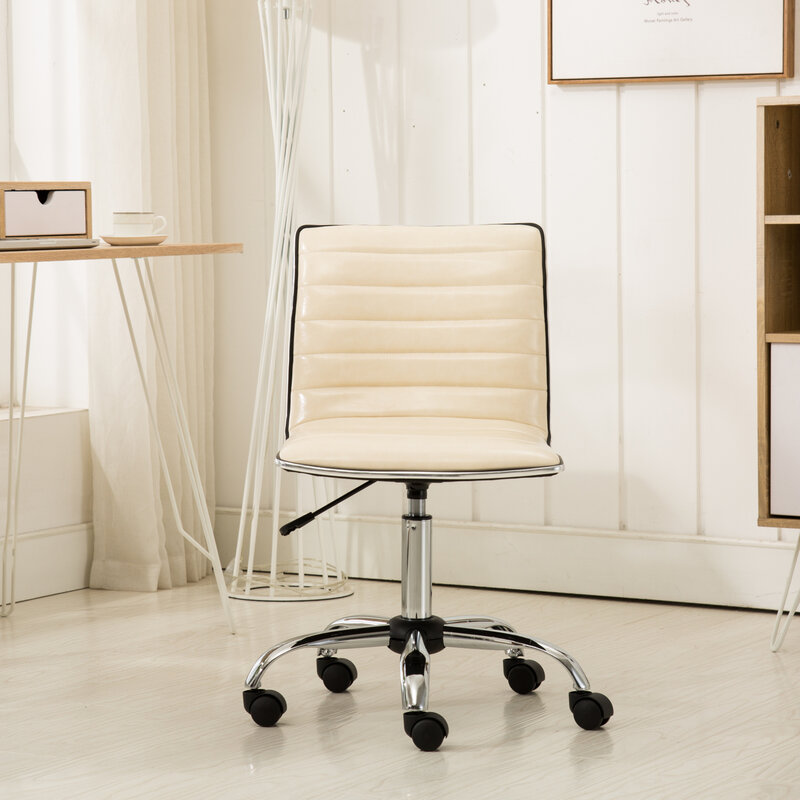 Cadeira de escritório fremo ajustável com ar elevador, cromo, bege, conforto e suporte aprimorados