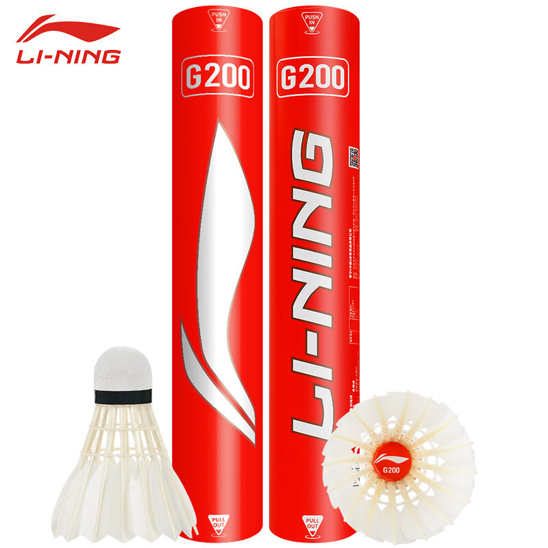 Li-Ning Nieuwe G200 = A 60 72Pcs = 6Tubes Badminton Shuttle Ganzenveer Birdies Vliegen Stabiel Duurzaam Li Ning Battledore