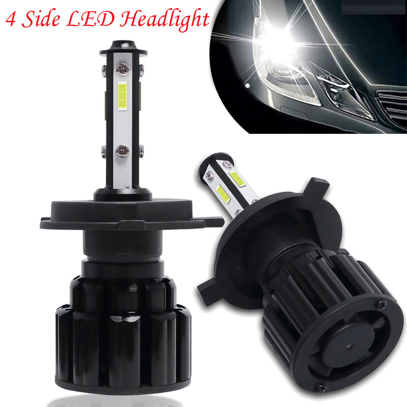 4 Side H4 LED Headlight 20000LM CSP Chip H7 H11 9012 9006 9005 H13 9007 5202 9004 Car Headlight Bulbs Auto Fog Light Led Lamp