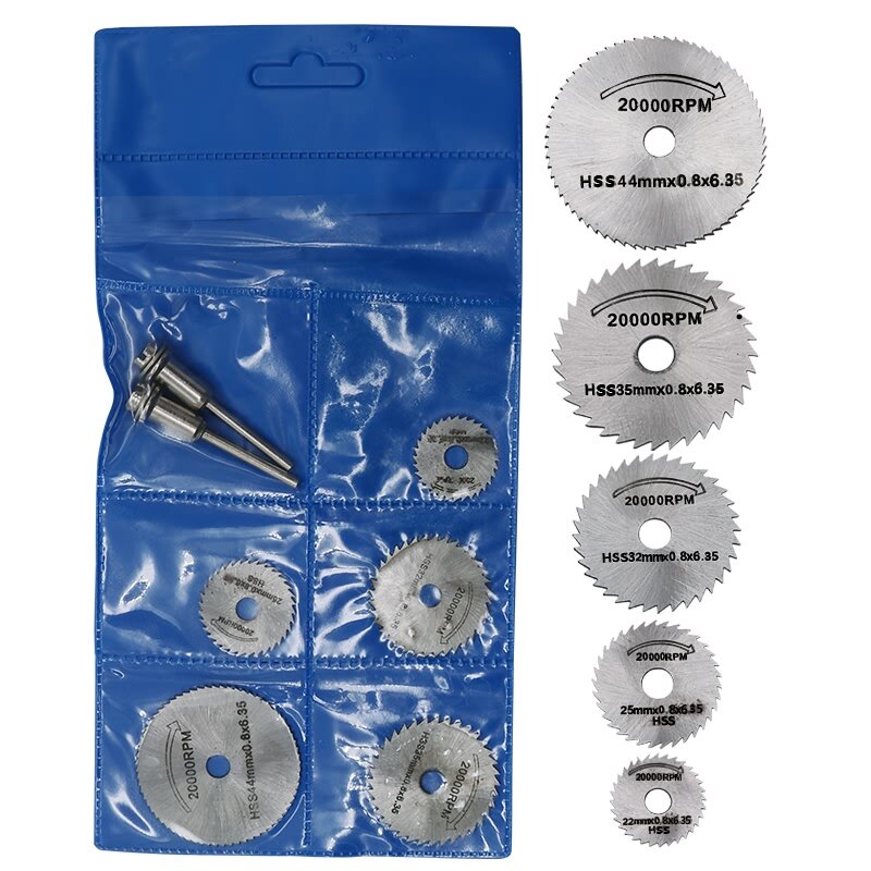 7 Stuks Set Mini Hss Cirkelzaag Blade Rotary Tool Voor Dremel Metal Cutter Power Tool Set Hout Slijpschijven boor Doorn Cutoff