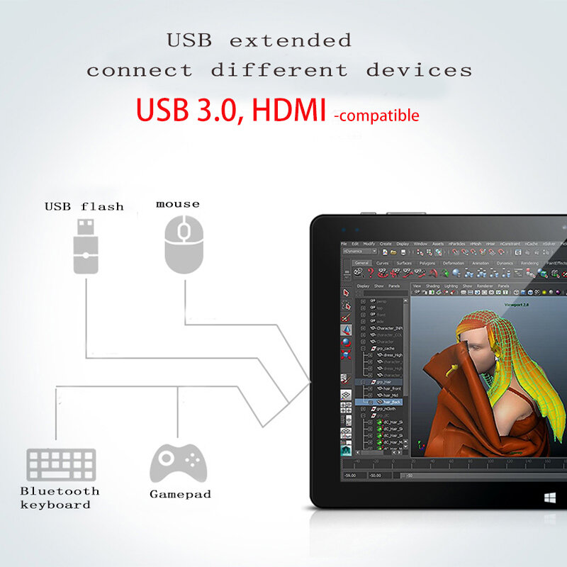 Molosuper 10 Inch 2 In 1 Laptops Tablet Pc Mini Draagbare Windows 10 Notebook 4Gb Ram 64Gb