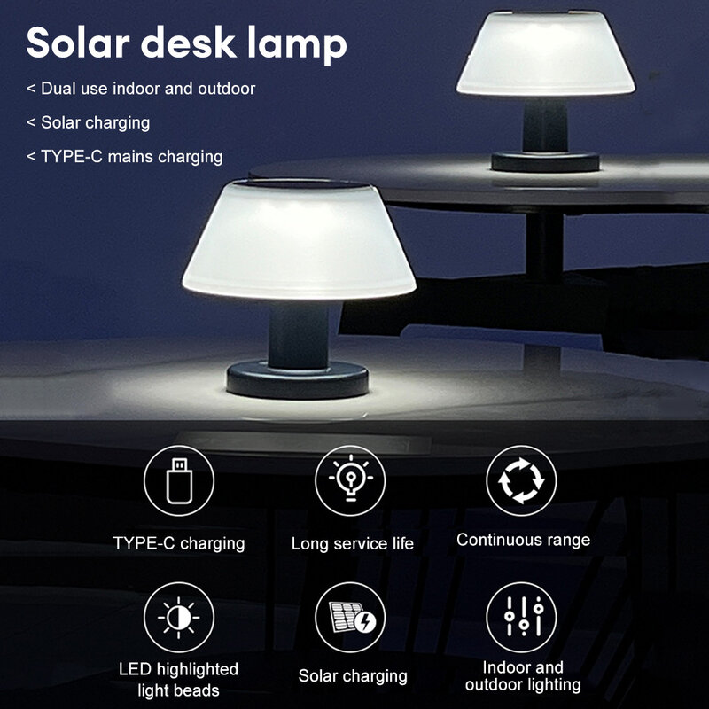 Solar carregamento sem fio LED Table Lamp, Lâmpada moderna ao ar livre, Casa e Jardim Decoração, Restaurante e Bar