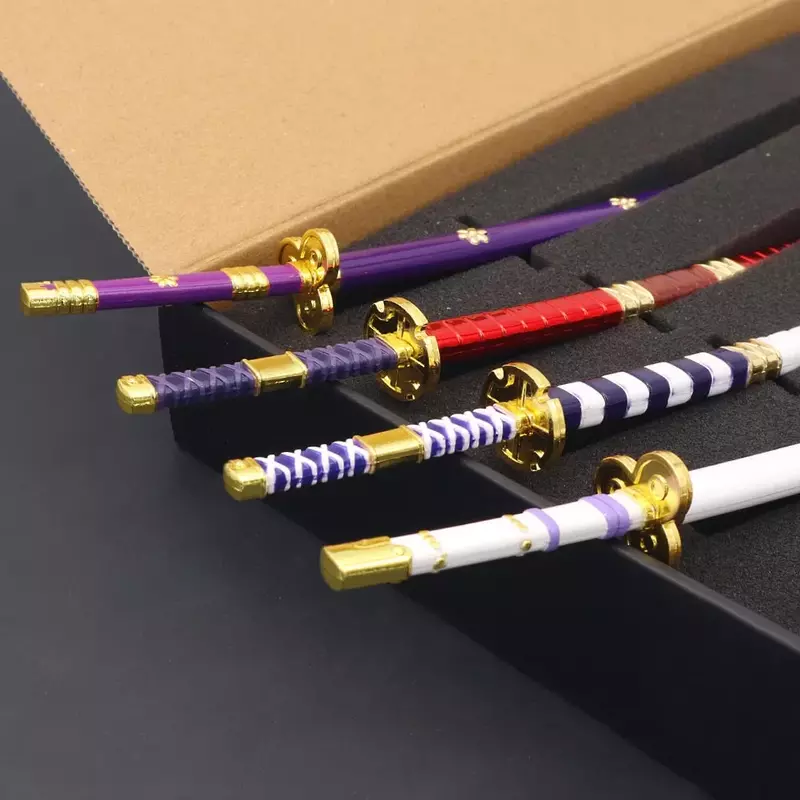 4pc uma peça arma modelroronoa zoro yama jogo chaveiro katana samurai espadas faca borboleta brinquedos para meninos crianças presente brinquedos