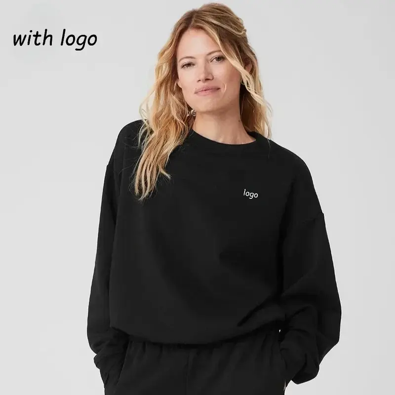 Yoga Tops Women Clothing Crew Neck Pullover Comfortable Simplicity Solid Color Crew-neck Pullover Long-sleeved Hoodie Casual Top