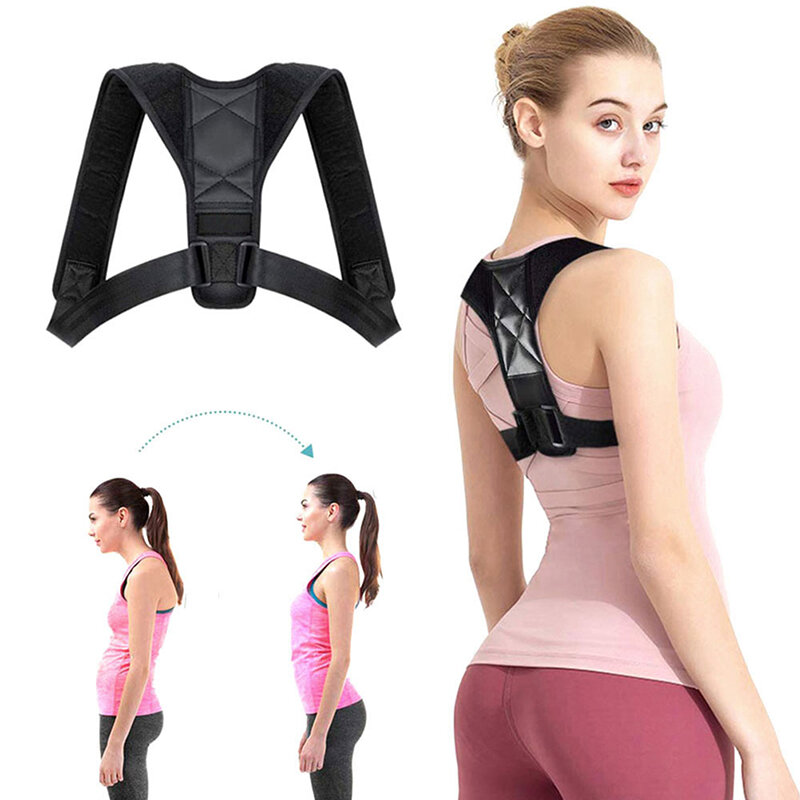 Adjustable Back Brace Support Invisible Shoulder Posture Corrector Unisex Spine Neck Health Correction Belt Home Office Sport