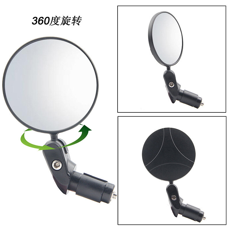 Kaca spion sepeda Universal 360 derajat, kaca spion sudut lebar timbal, aksesori Bersepeda pada setang cermin sepeda