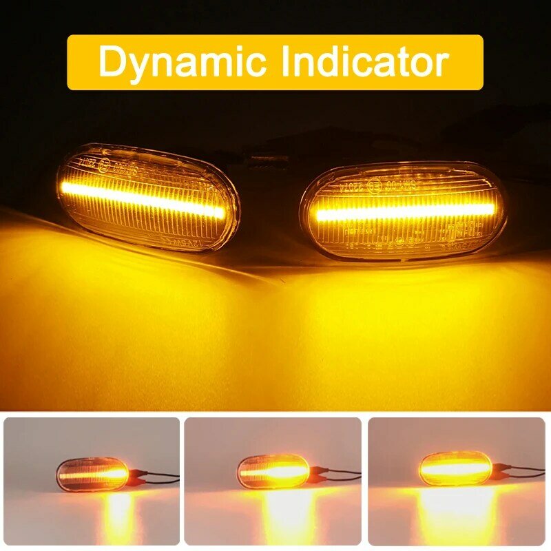 Conjunto de lámpara de marcador lateral LED dinámico de lente transparente de 12V para Honda Civic 2009-2015 Accord 2008-2013 Luz de señal de giro