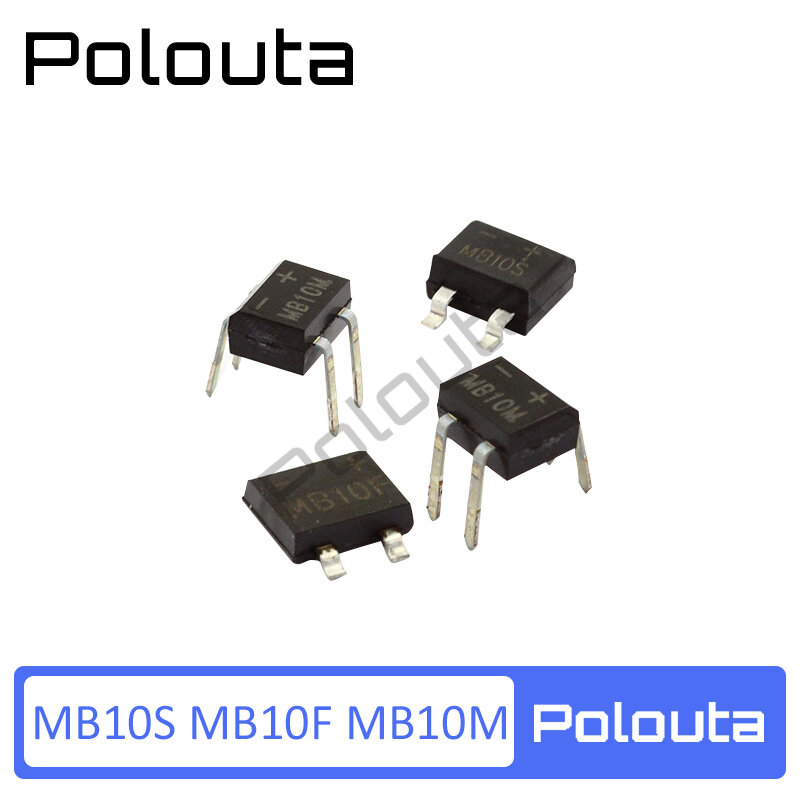50 قطعة Polouta Mb10s Mb10f جسر مقوم مرحلة واحدة جسر 1000 فولت/0.5A التوصيل المباشر التصحيح العشاء مكثف لوح حماية