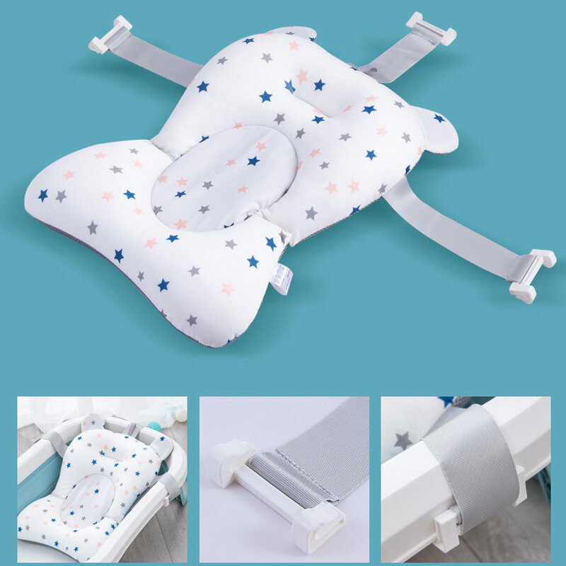 Dobrável Baby Bath Seat Support Mat, Recém-nascido Banheira Travesseiro, Infantil Anti-Slip, Soft Comfort Body Cushion, Tub Pad and Chair Pad