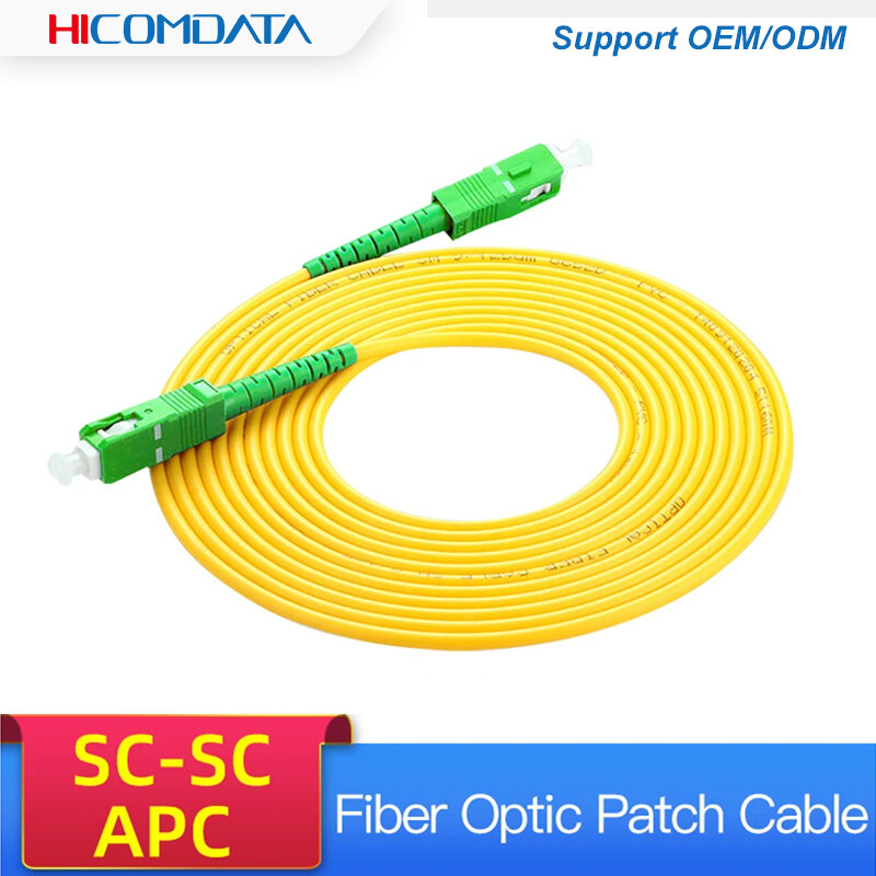 SC/APC kabel Patch serat optik mode tunggal SC SM 2.0mm 3.0mm 9/125um FTTH kabel Patch serat optik Jumper 1m