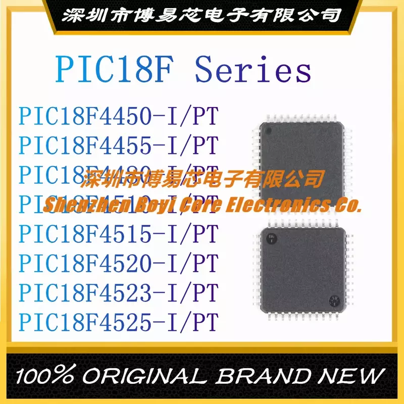 Pakiet PIC18F4455-I/PT TQFP-44 nowy oryginalny oryginalny układ scalony mikrokontrolera (MCU/MPU/SOC)